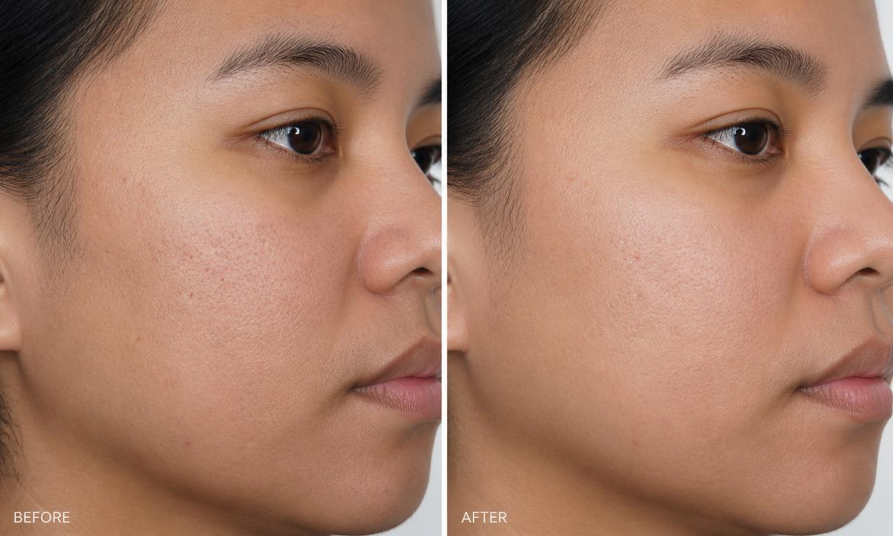 Skin Texture Improvement — before and after treatment at Lumière Aesthetic Clinic